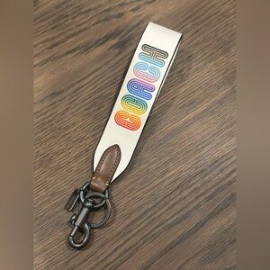 Loop Key Fob With Rainbow Coach